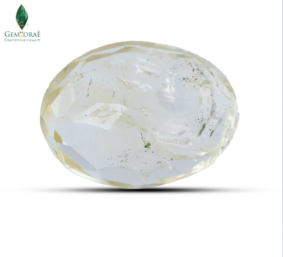 Magnified Citrine Gem revealing natural internal characteristics