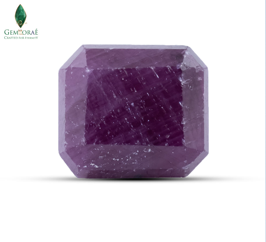 Back view of Ruby Gemstone highlighting its authentic opaque texture