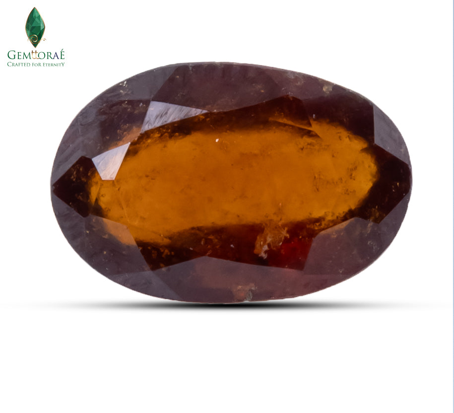 Close-up of Natural African Gomed Ratna showing honey-orange colour