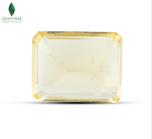Back view of Natural Citrine displaying authentic internal features