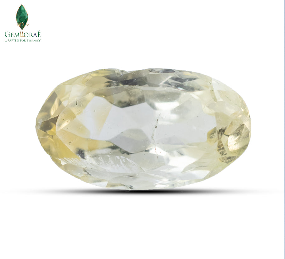 Front view of Natural Citrine with bright golden colour