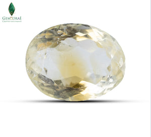 Front view of Natural Citrine with vibrant golden colour