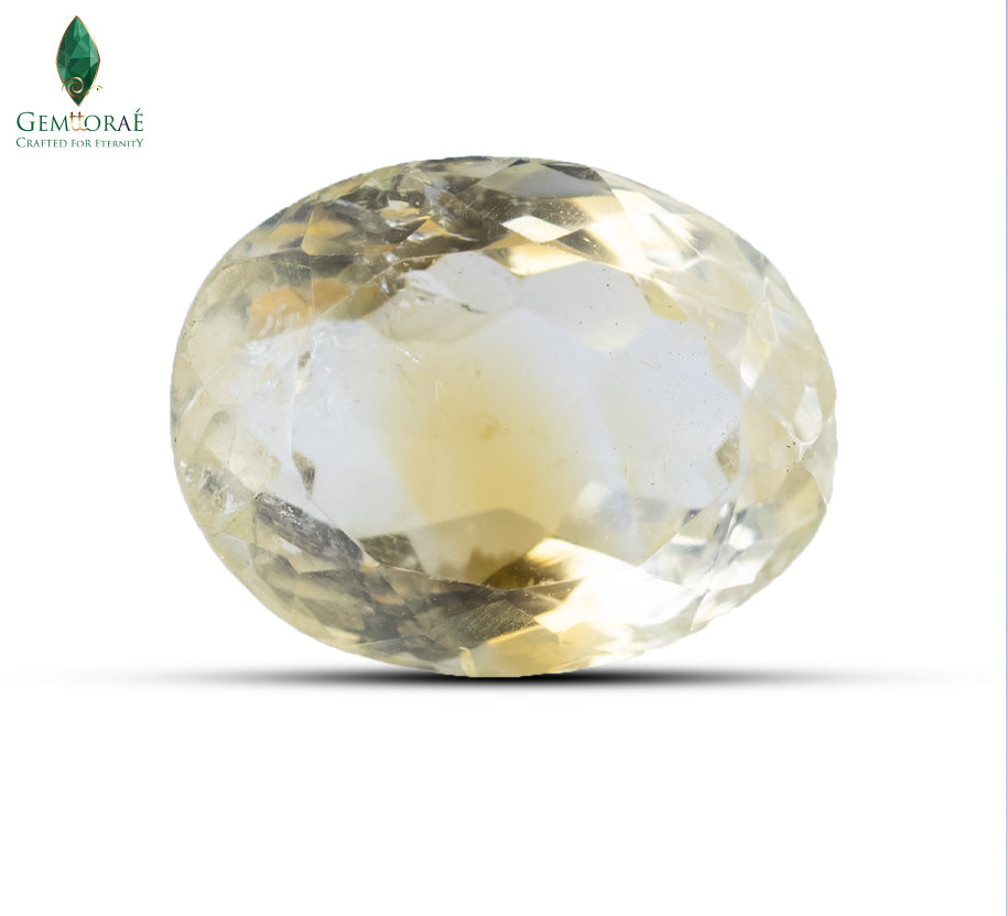 Front view of Natural Citrine with vibrant golden colour
