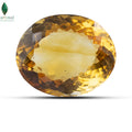 Front view of natural Brazilian Dark Citrine with rich amber colour