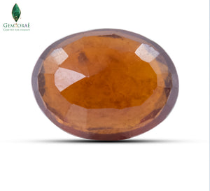 Back view of Garnet Gem revealing authentic natural inclusions