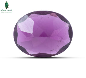 Back view of Natural Garnet Gem showing brilliant transparency