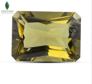 Top view of Natural Honey Citrine Gemstone showing warm golden colour