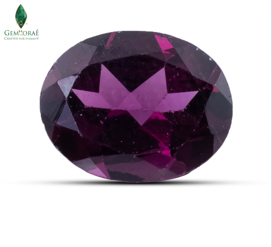 Close-up of Rhodolite Garnet showing rich raspberry-red brilliance