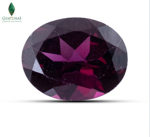 Close-up of Natural Rhodolite Garnet showing deep raspberry-red colour