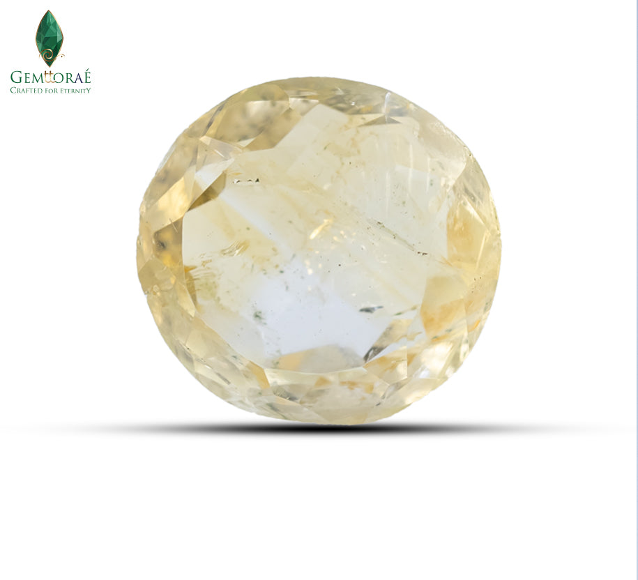 Front view of Citrine Birthstone with naturally warm golden colour