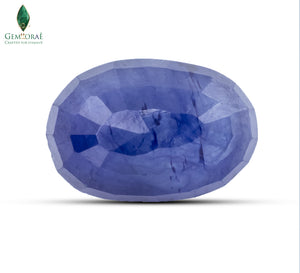 Glass infused sapphire with a rich royal blue appearance