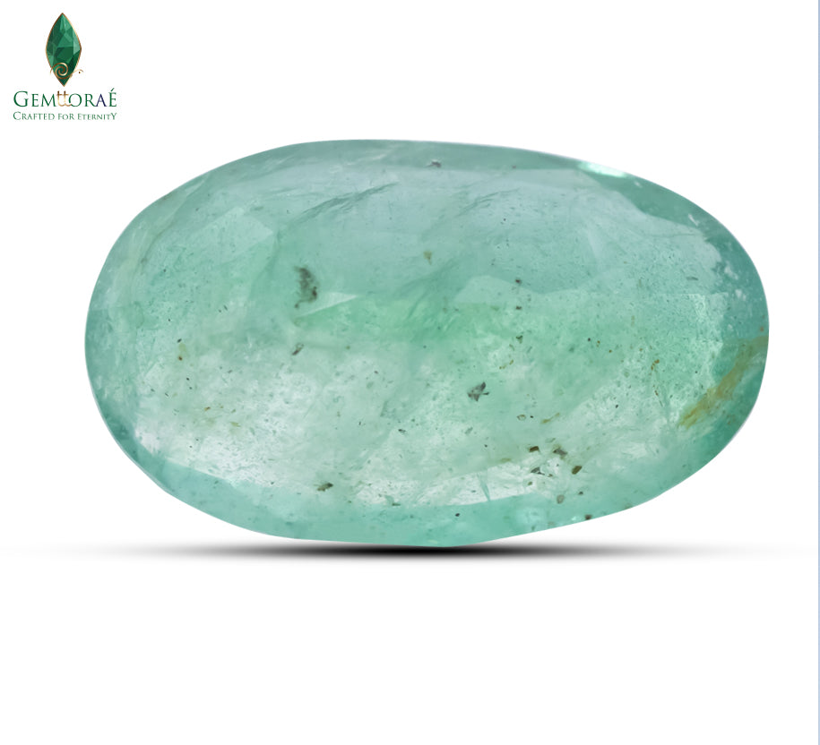 Polished emerald stone with exceptional luster