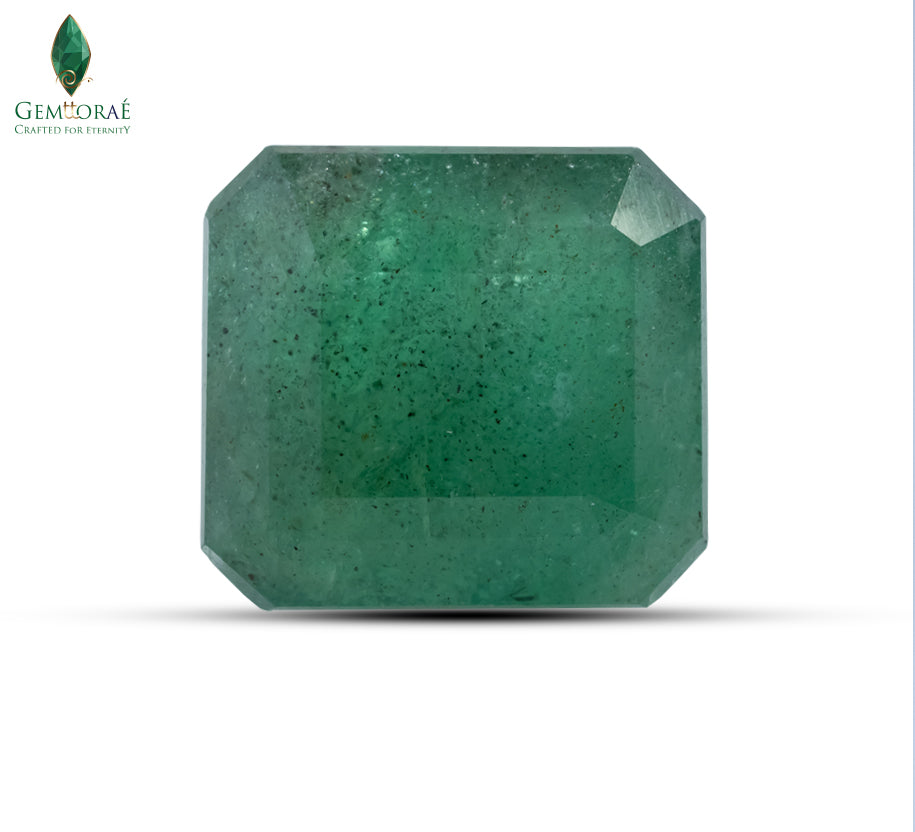 Polished emerald gemstone with deep green color