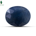 Front view of premium Blue Sapphire Gemstone with polished deep blue surface