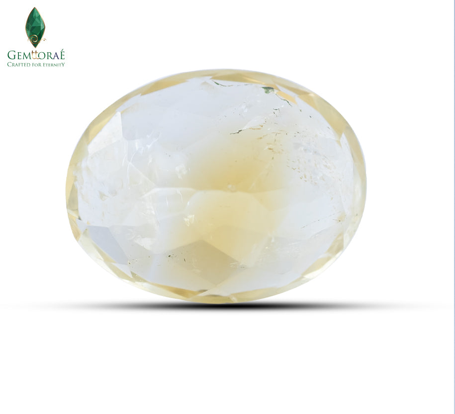 Back view of certified Citrine Birthstone displaying polished surface
