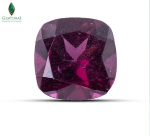 Close-up of Natural Rhodolite Garnet showing vibrant raspberry-red colour