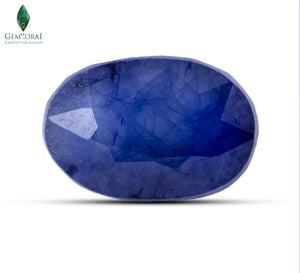 Premium Thailand blue sapphire in a faceted oval cut