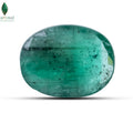 Front view of Emerald Gemstone with naturally vivid bluish-green