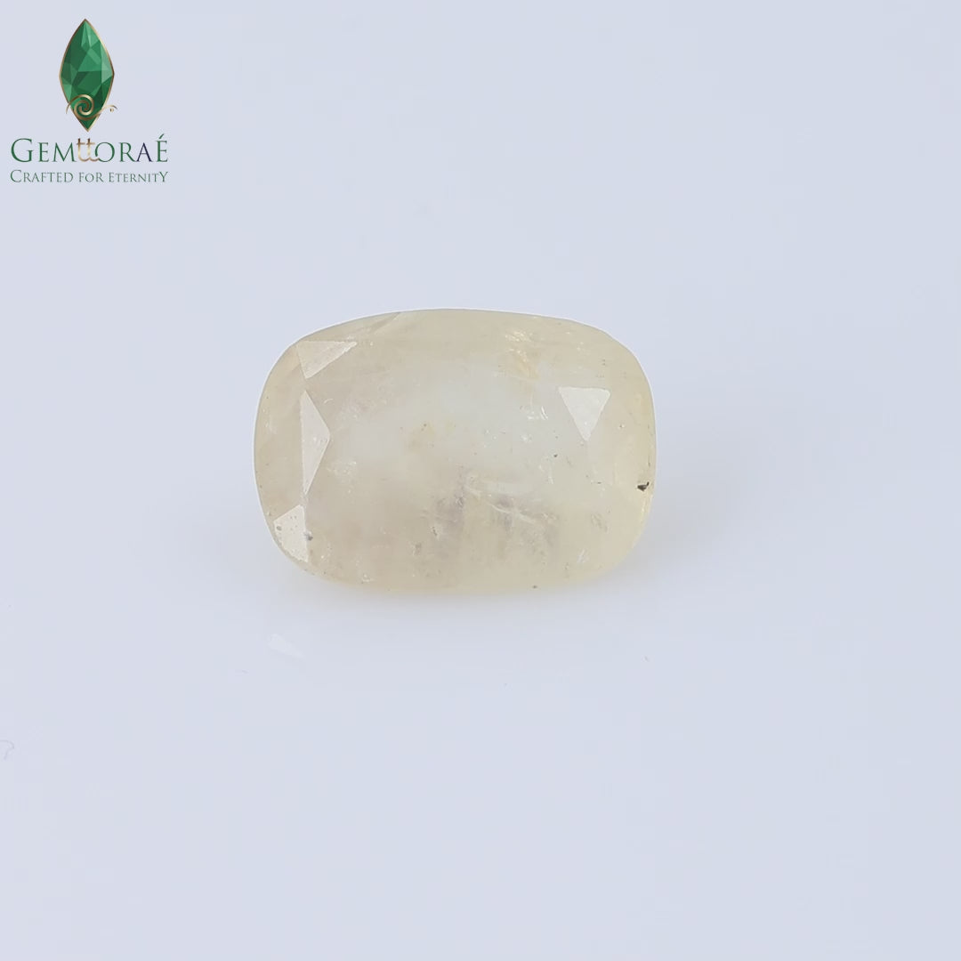 Yellow Sapphire cut stone side view