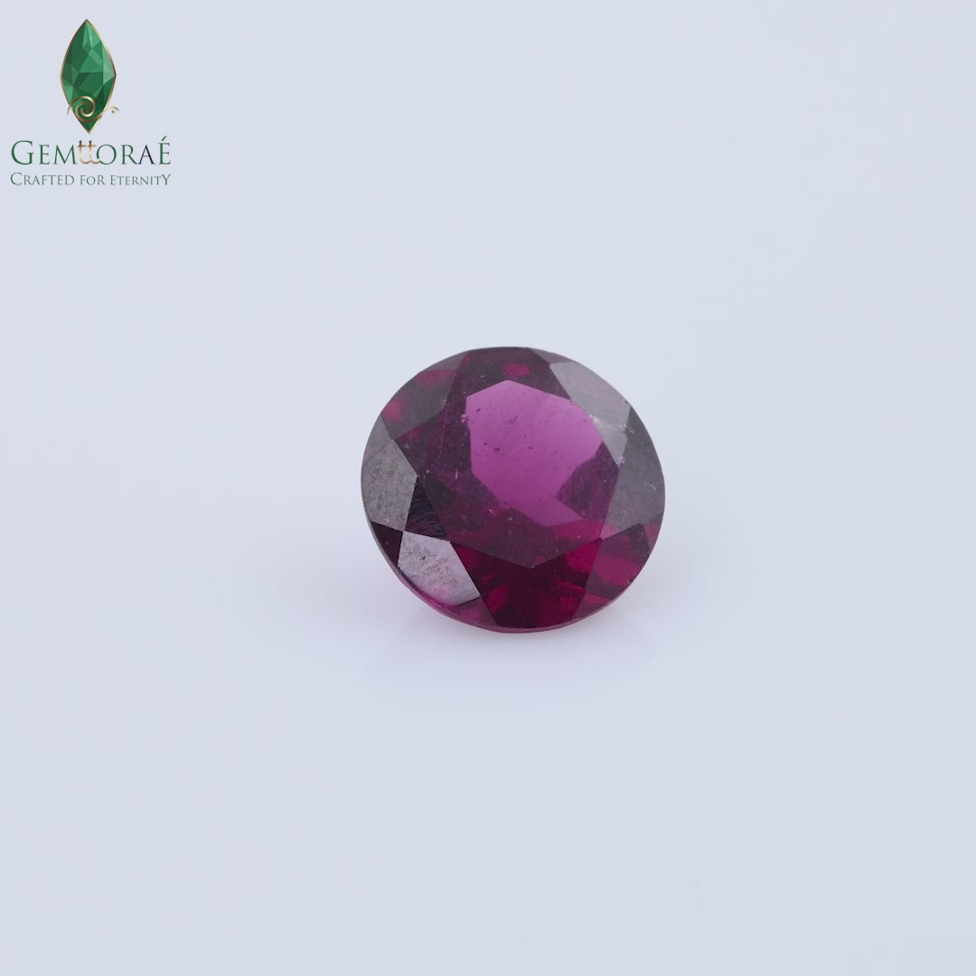 Product video of Rhodolite Garnet displaying vivid raspberry colour