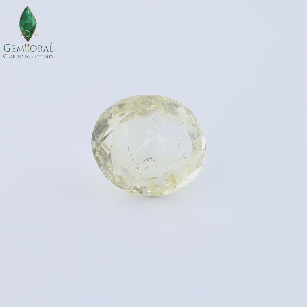Video of genuine Citrine Birthstone shown under rotating light