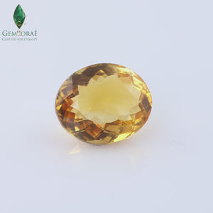 Certified Citrine Birthstone photographed under natural lighting