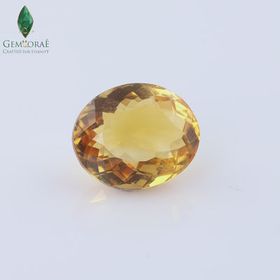 Certified Citrine Birthstone photographed under natural lighting