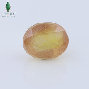 Macro view of a faceted Pukhraj stone with polished surfaces