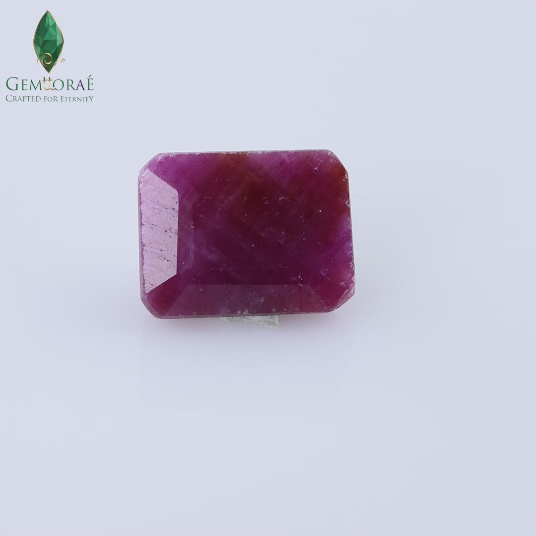Video of genuine Ruby Gemstone under rotating light