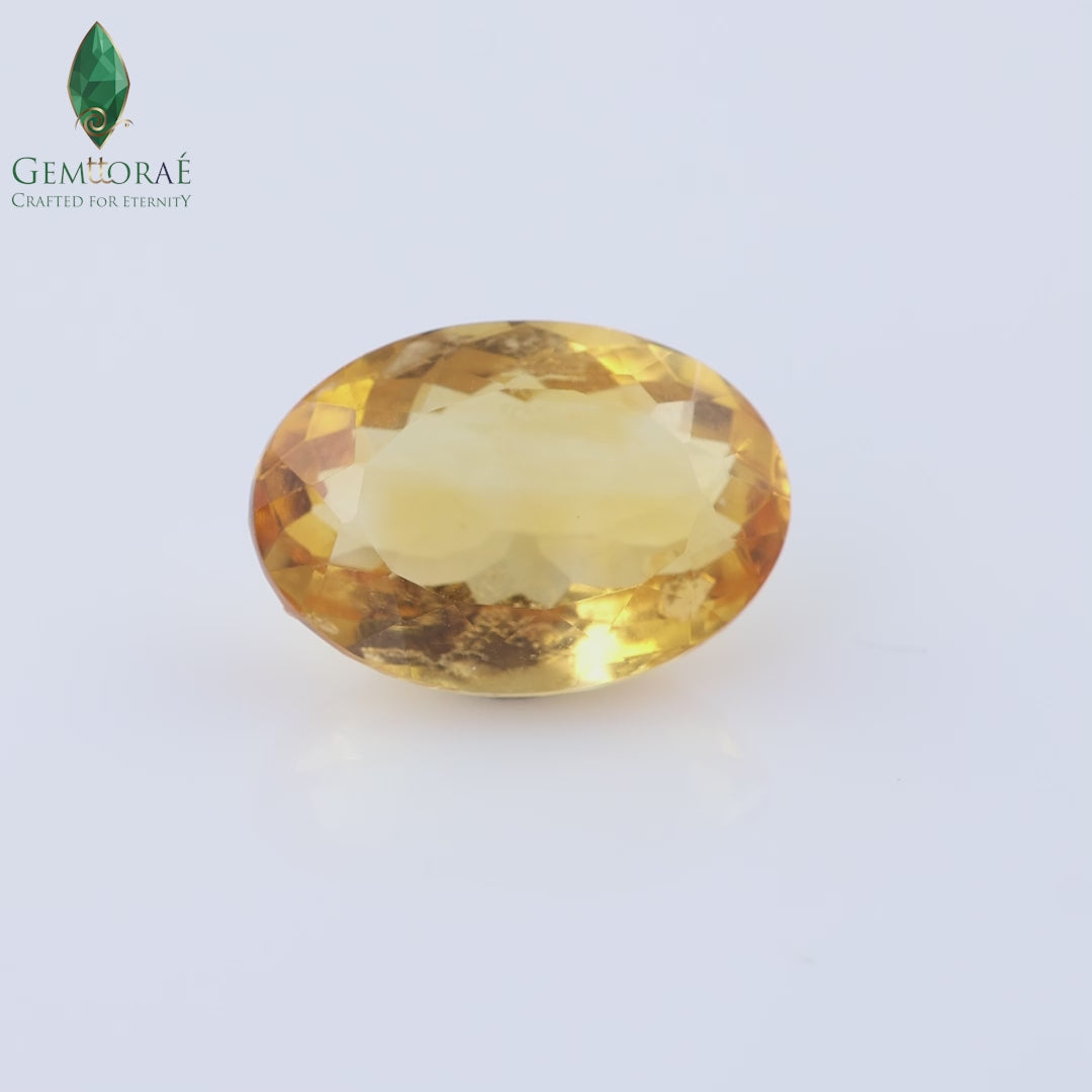 Certified November Citrine Birthstone displayed under natural light