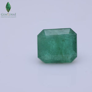 Certified emerald gemstone with exceptional transparency