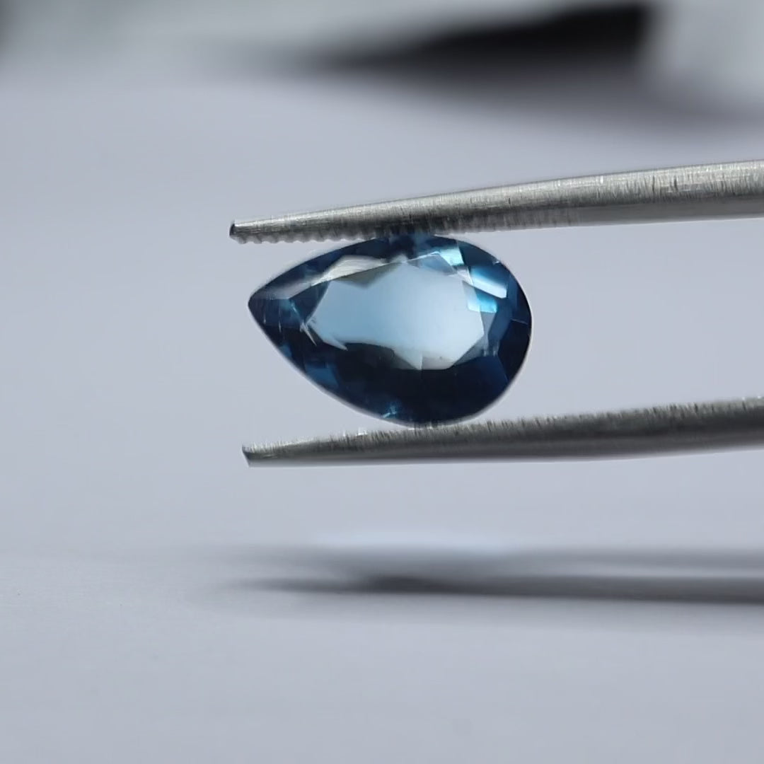 London Blue Topaz Steel Blue Brazilian Natural Certified