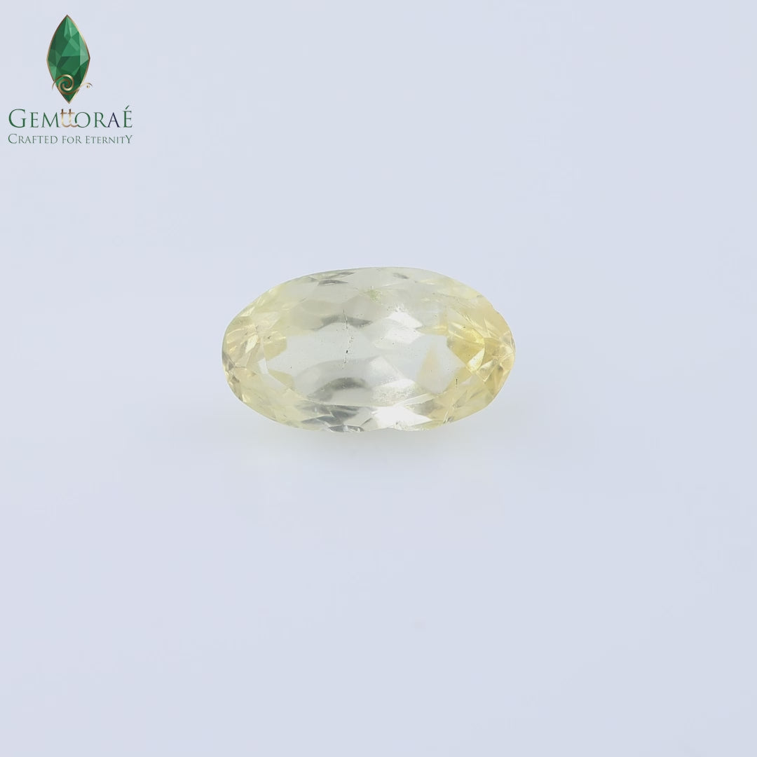 Close-up view of genuine Citrine Gemstone showing natural inclusions