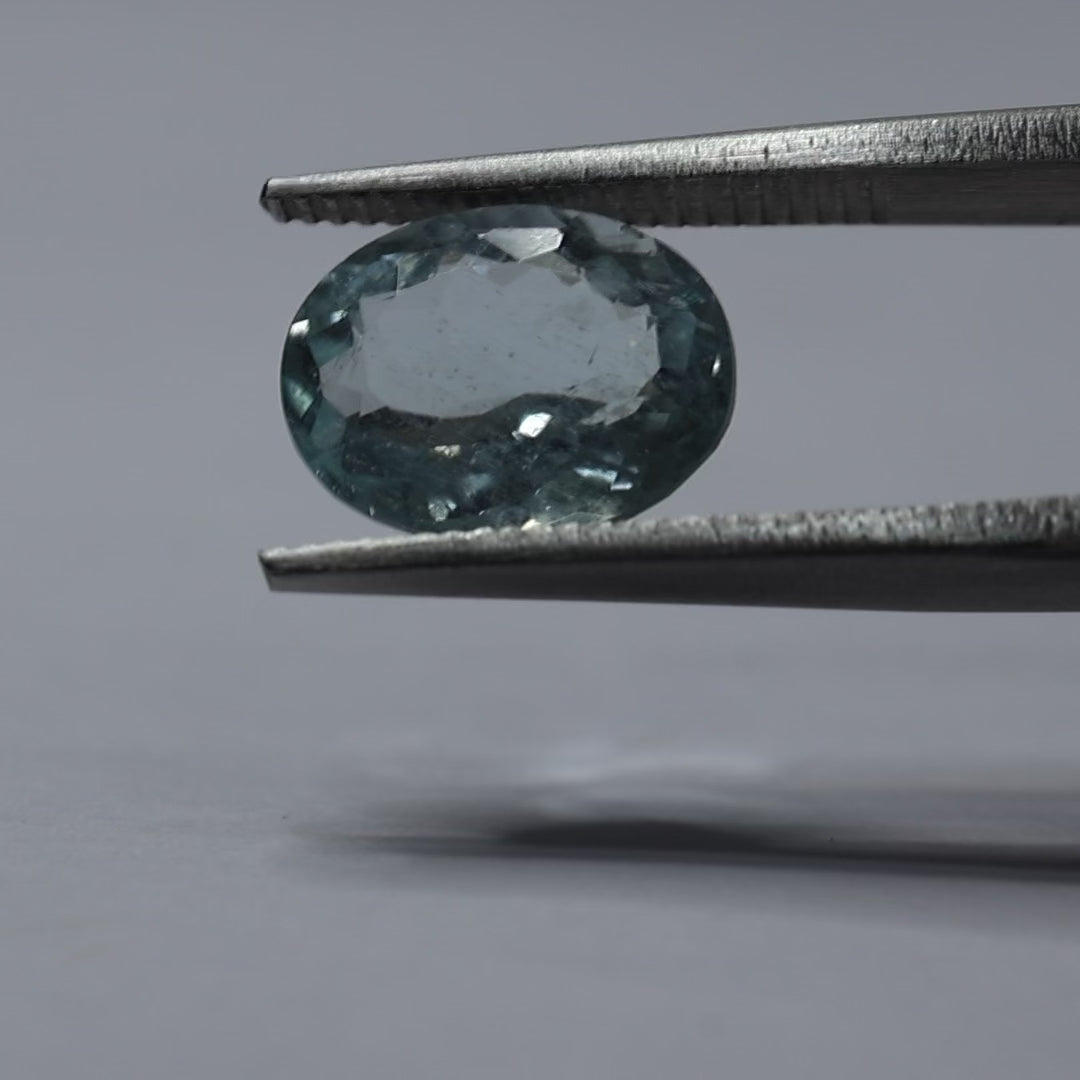 Natural Aquamarine Crystal Light Ice Blue Certified Gemstone-1