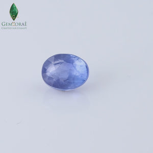 Premium blue sapphire gemstone in a oval cut