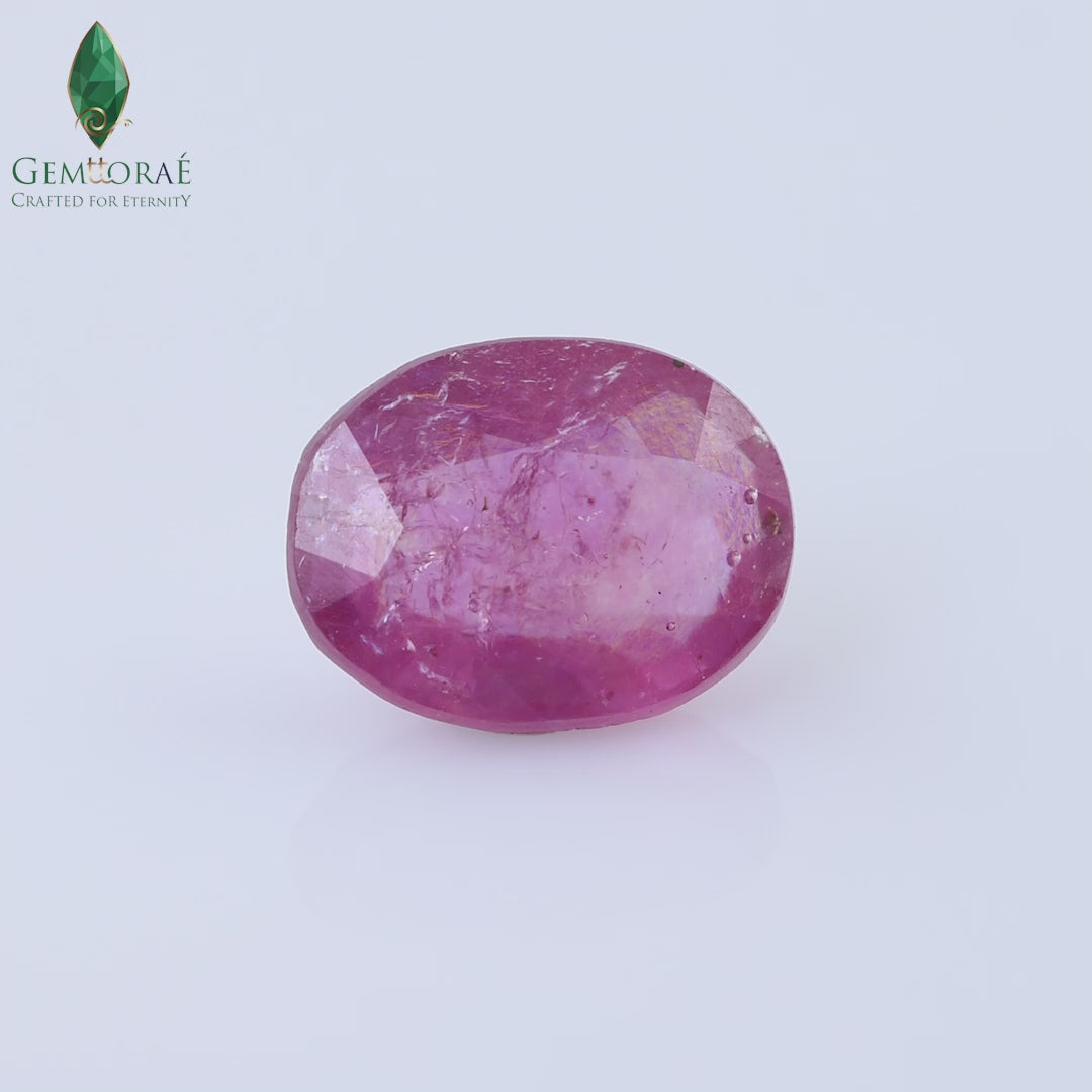 Sparkling pink Ruby gemstone with excellent clarity