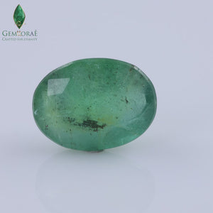 Sparkling emerald stone with polished brilliance
