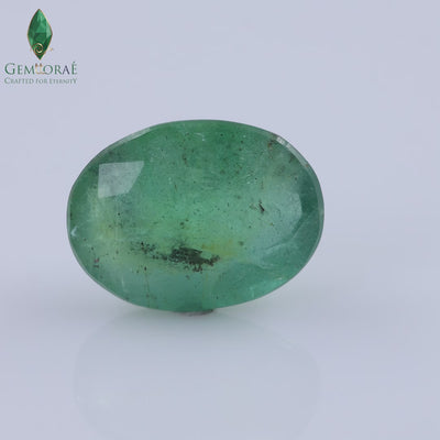 Sparkling emerald stone with polished brilliance