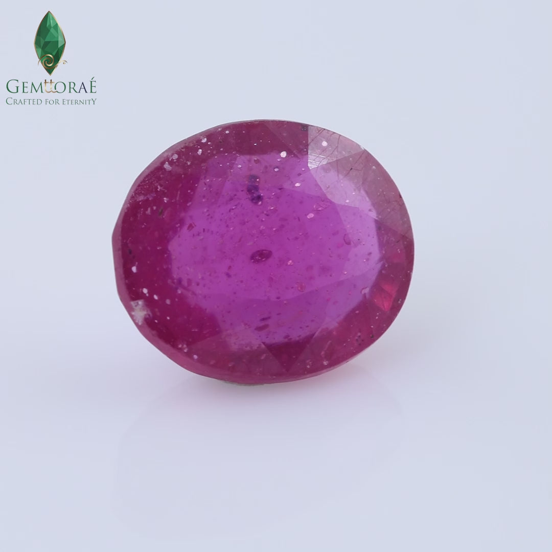 Natural Ruby stone with polished pink finish