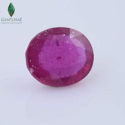 Natural Ruby stone with polished pink finish