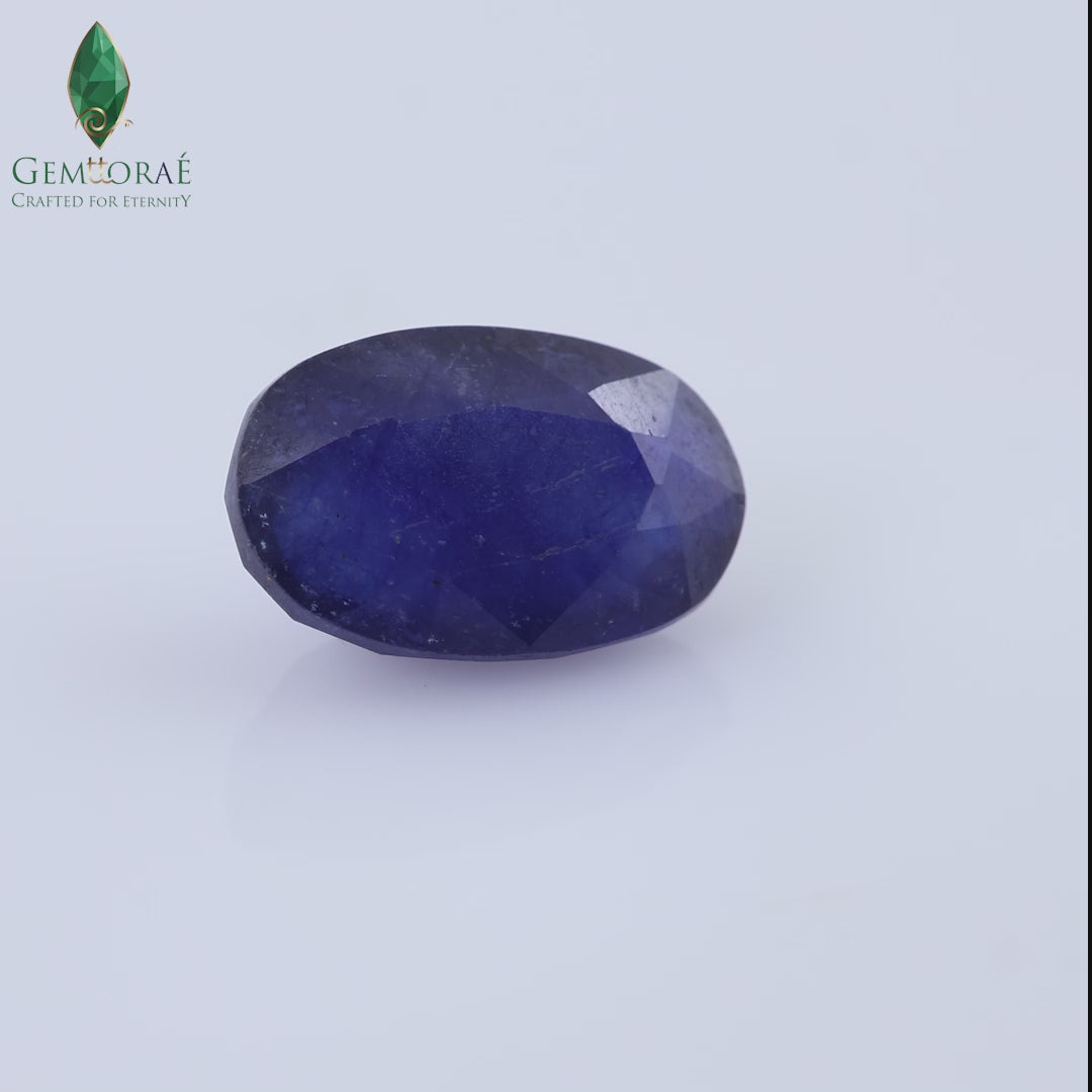 Natural Blue Sapphire Gemstone with a vivid deep blue appearance