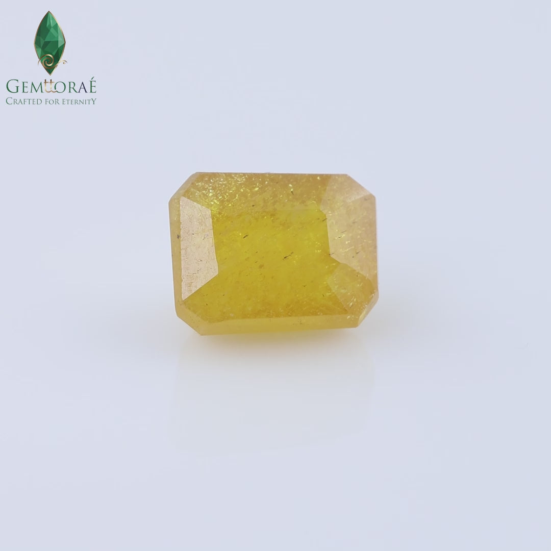Genuine Pukhraj Stone with disclosed clarity enhancement