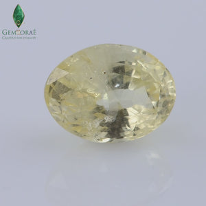 Yellow sapphire pukhraj stone showing natural clarity