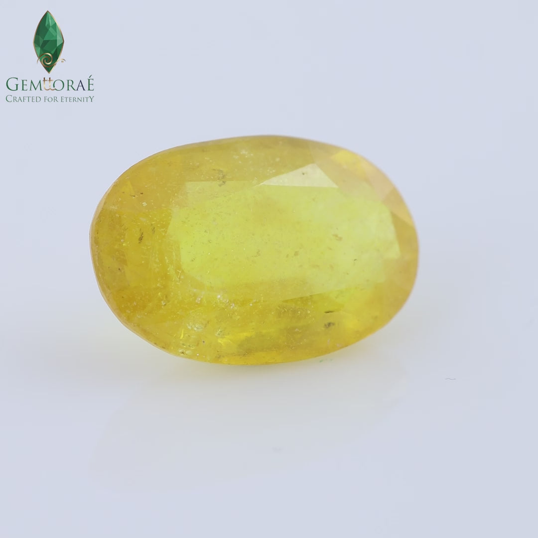 Golden Pukhraj Gemstone