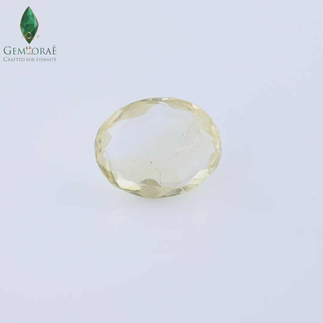 Citrine gem honey yellow side view