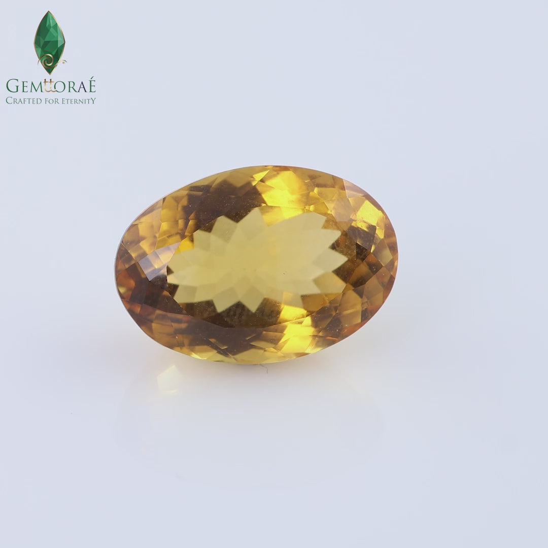Video of genuine Natural Citrine under rotating light