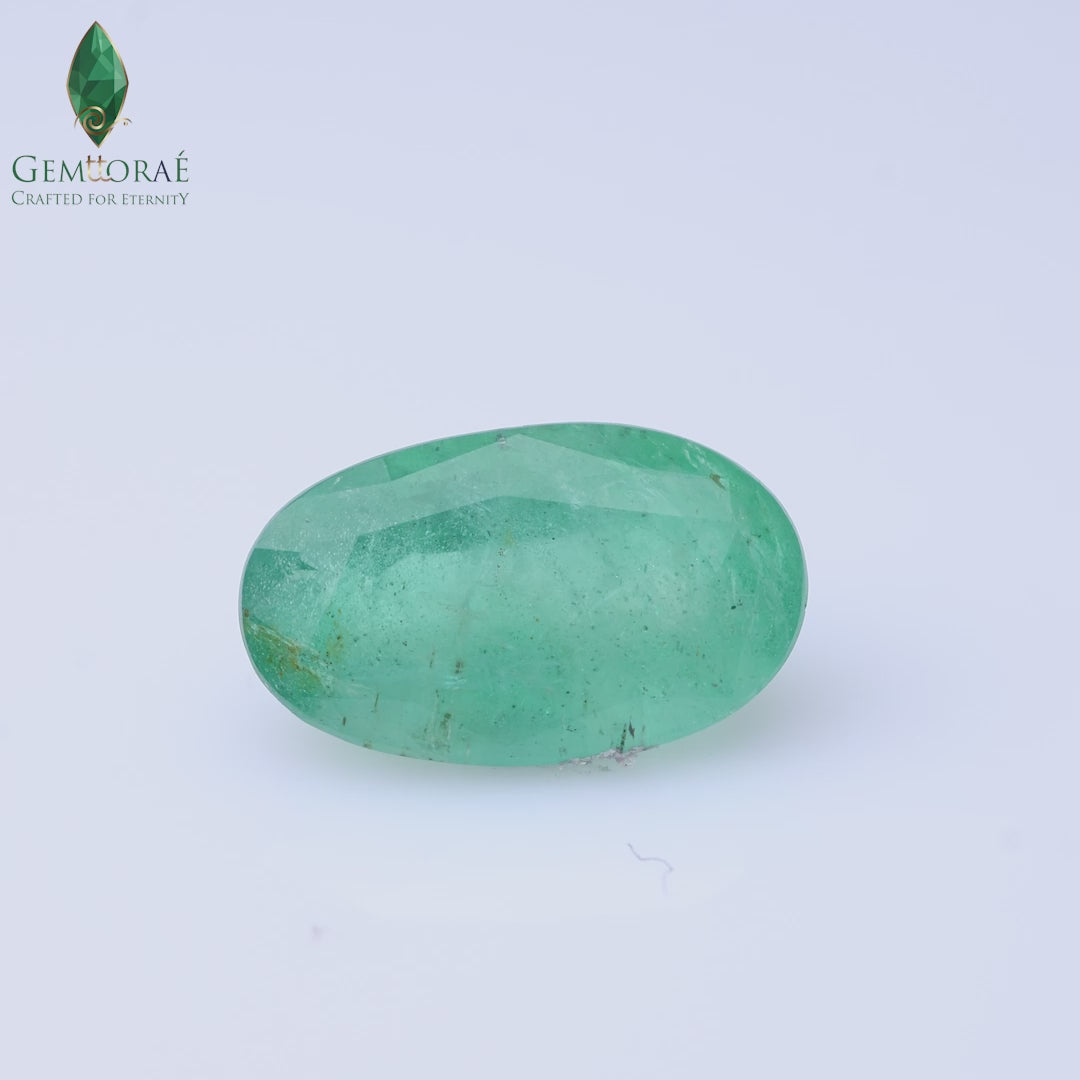 Natural emerald gemstone in an elegant cut