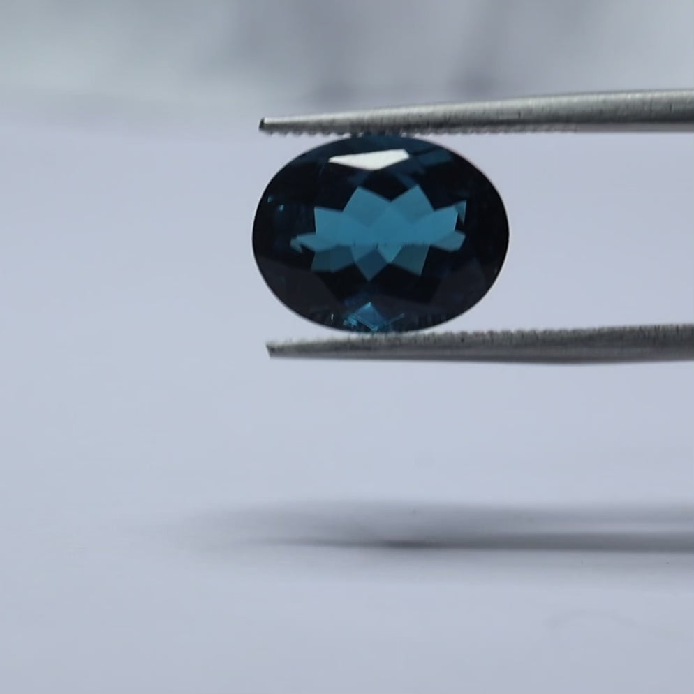 London blue topaz gemstone with polished finis