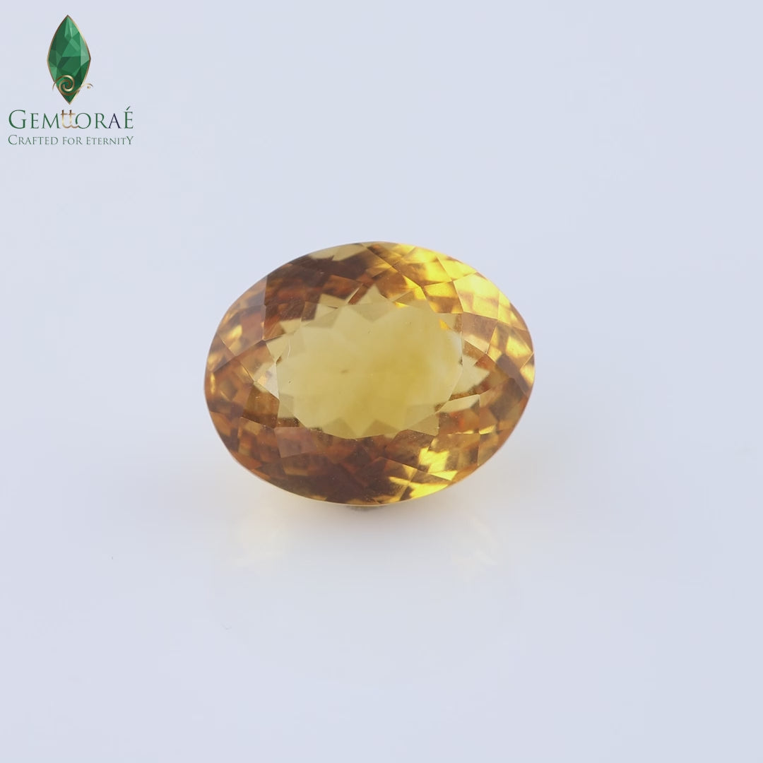 Video of genuine Citrine Birthstone captured under rotating light