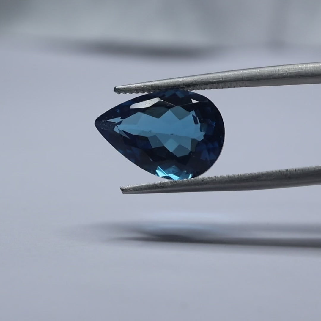 Beautiful blue topaz stone with radiant brilliance